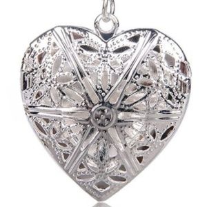 Locket Necklace - Heart Shaped Box Silver